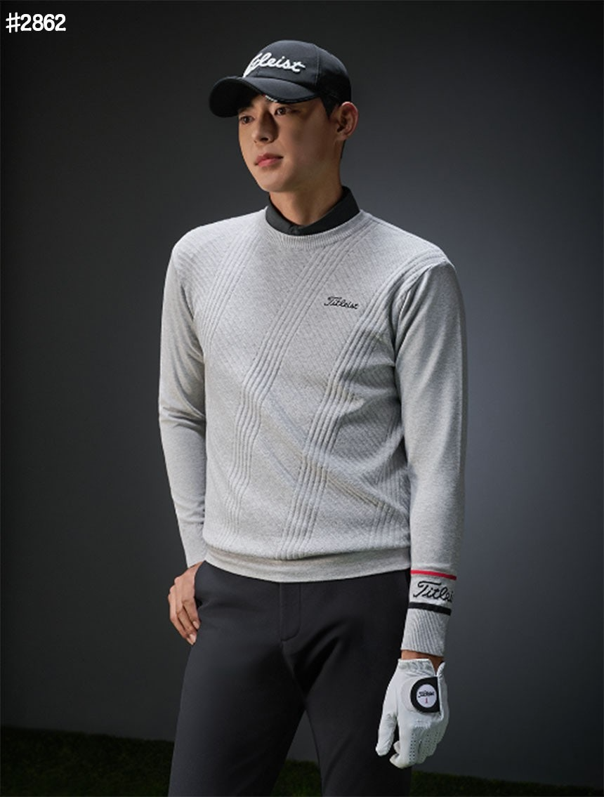 타이틀리스트-상의-국내배송 TOUR-FIT 라운드 니트 풀오버