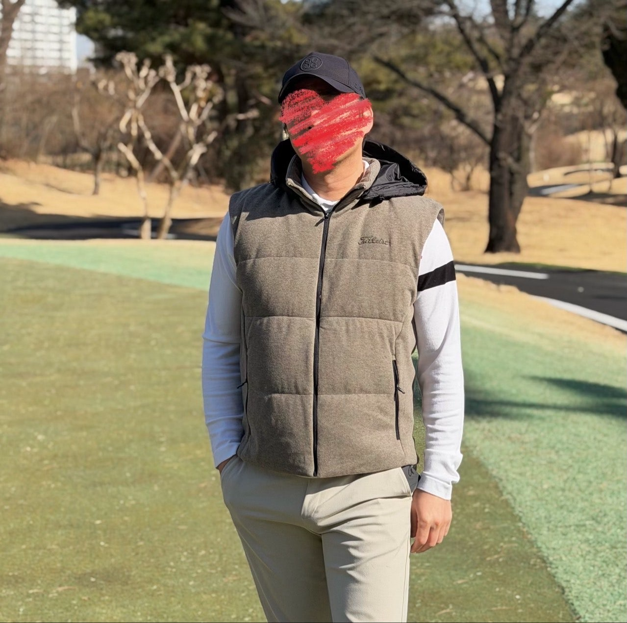 타이틀리스트-상의-국내배송 Tour-FIT 캐시미어 니트 다운 베스트 (MAN)