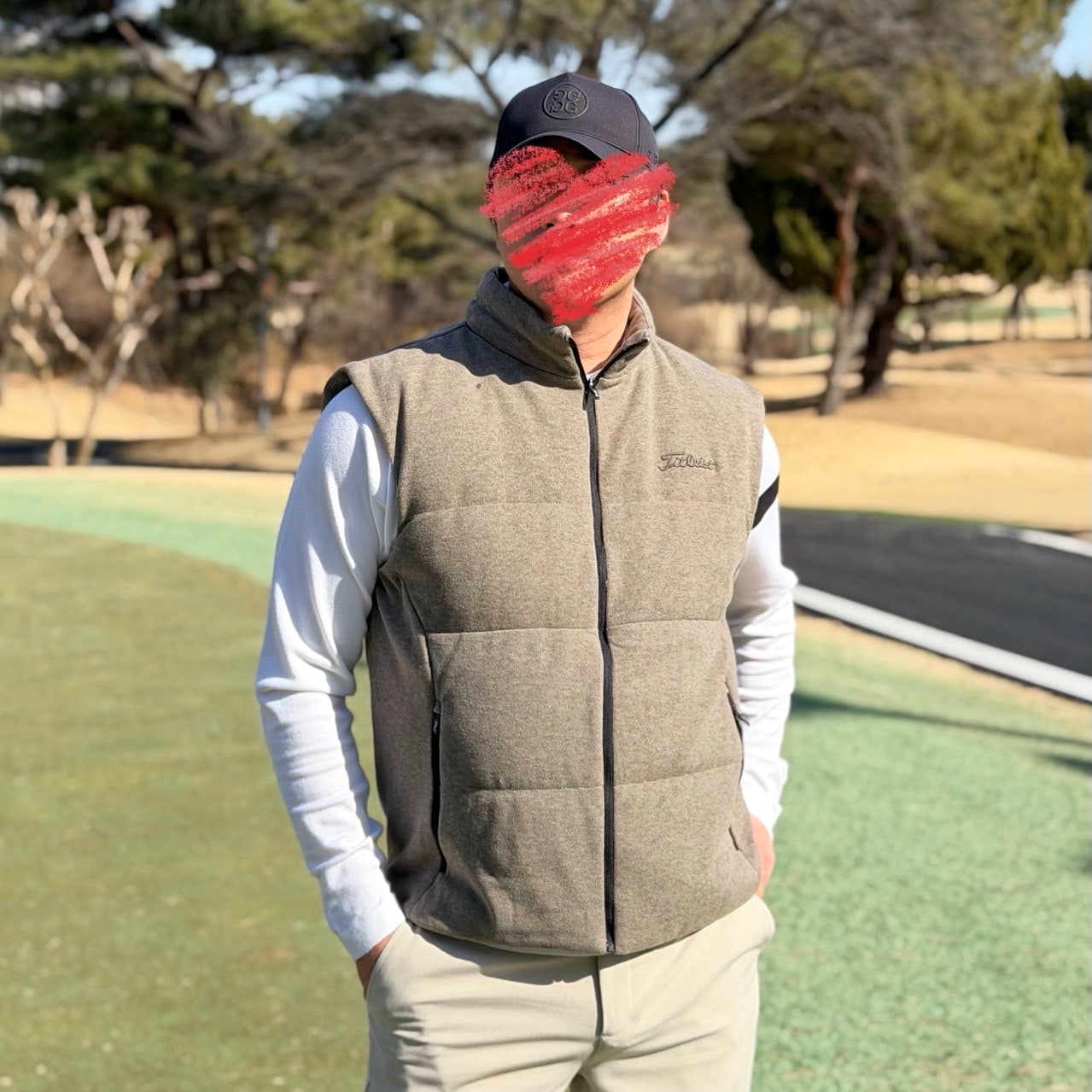 타이틀리스트-상의-국내배송 Tour-FIT 캐시미어 니트 다운 베스트 (MAN)