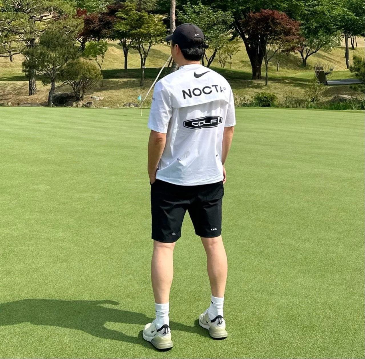 녹타-세트-국내배송 나이* 골프 숏슬리브 크루넥 & 쇼츠 팬츠 세트