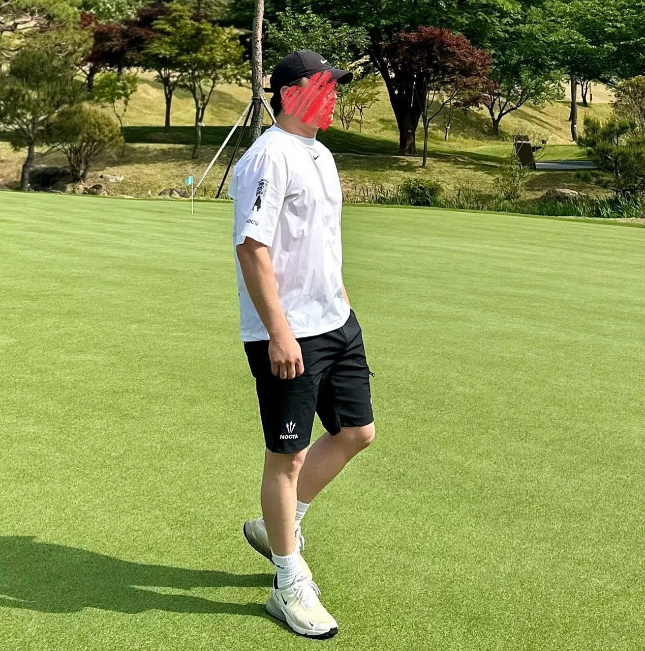 녹타-세트-국내배송 나이* 골프 숏슬리브 크루넥 & 쇼츠 팬츠 세트