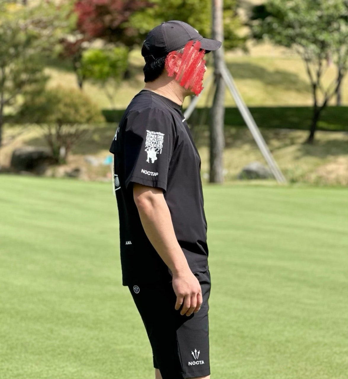 녹타-세트-국내배송 나이* 골프 숏슬리브 크루넥 & 쇼츠 팬츠 세트