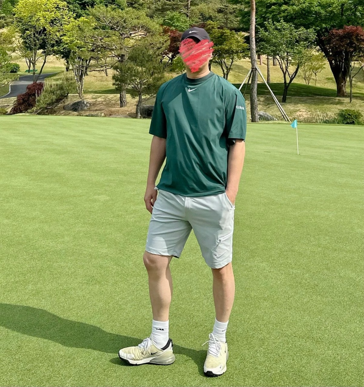 녹타-세트-국내배송 나이* 골프 숏슬리브 크루넥 & 쇼츠 팬츠 세트