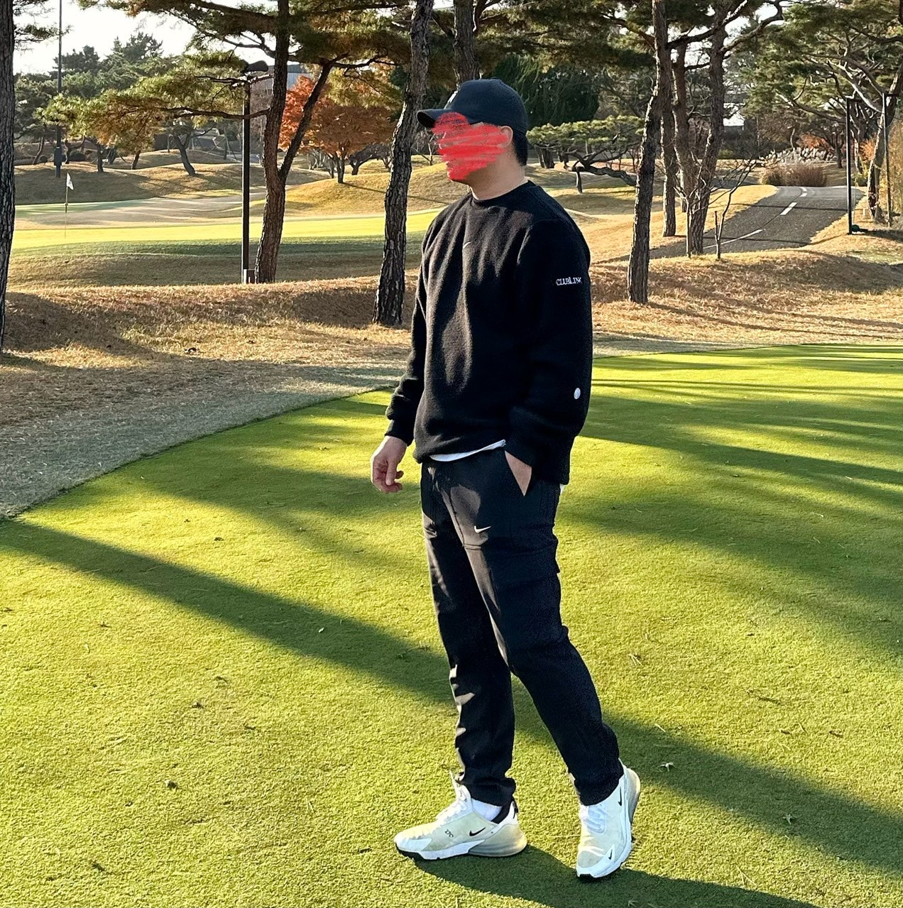 녹타-세트-국내배송 나이* 골프 플리스 크루넥 & 기모 팬츠 세트