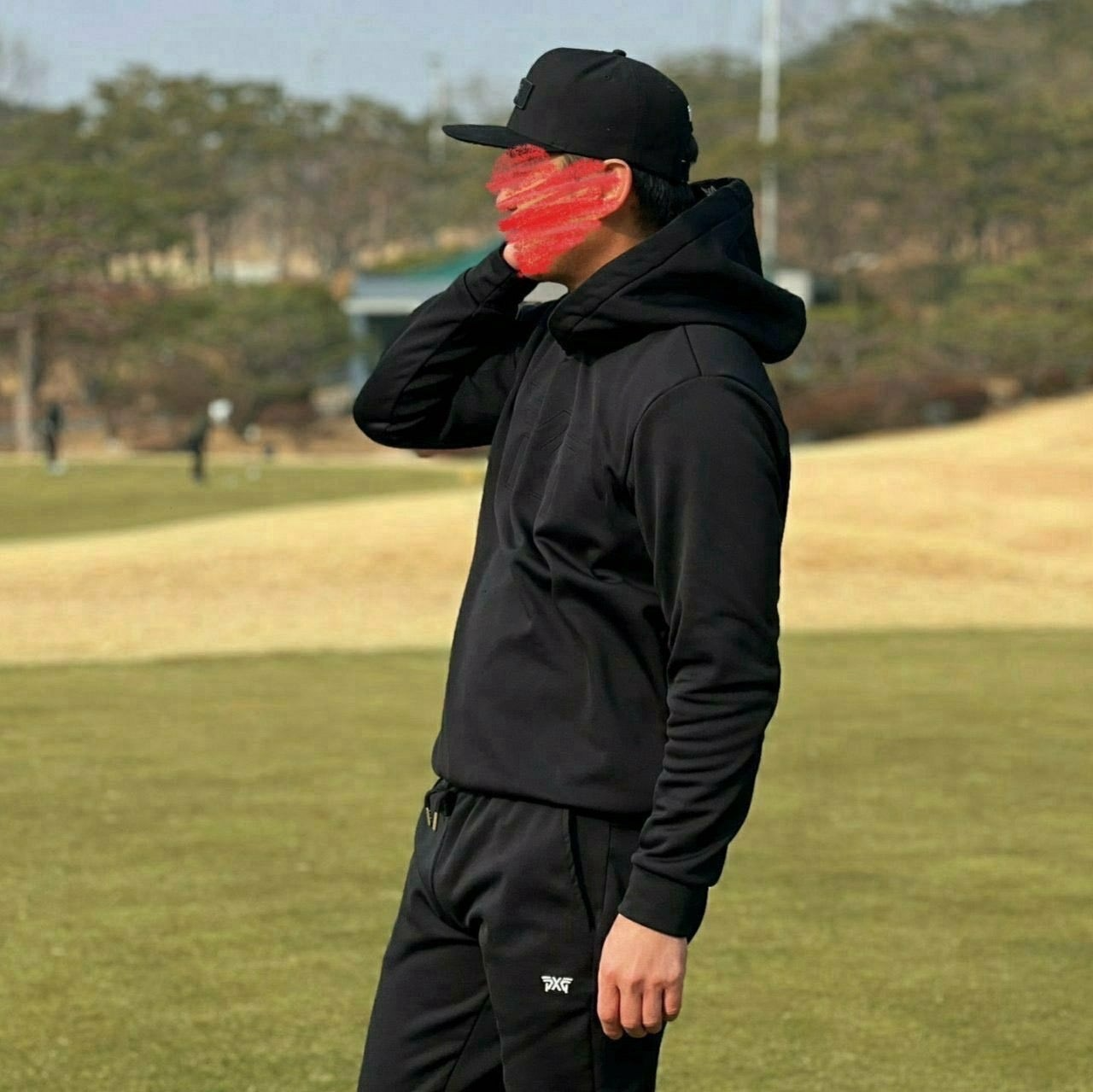 PXG-세트-국내배송 맨즈 엠보로고 풀오버 후디&팬츠 기모set.
