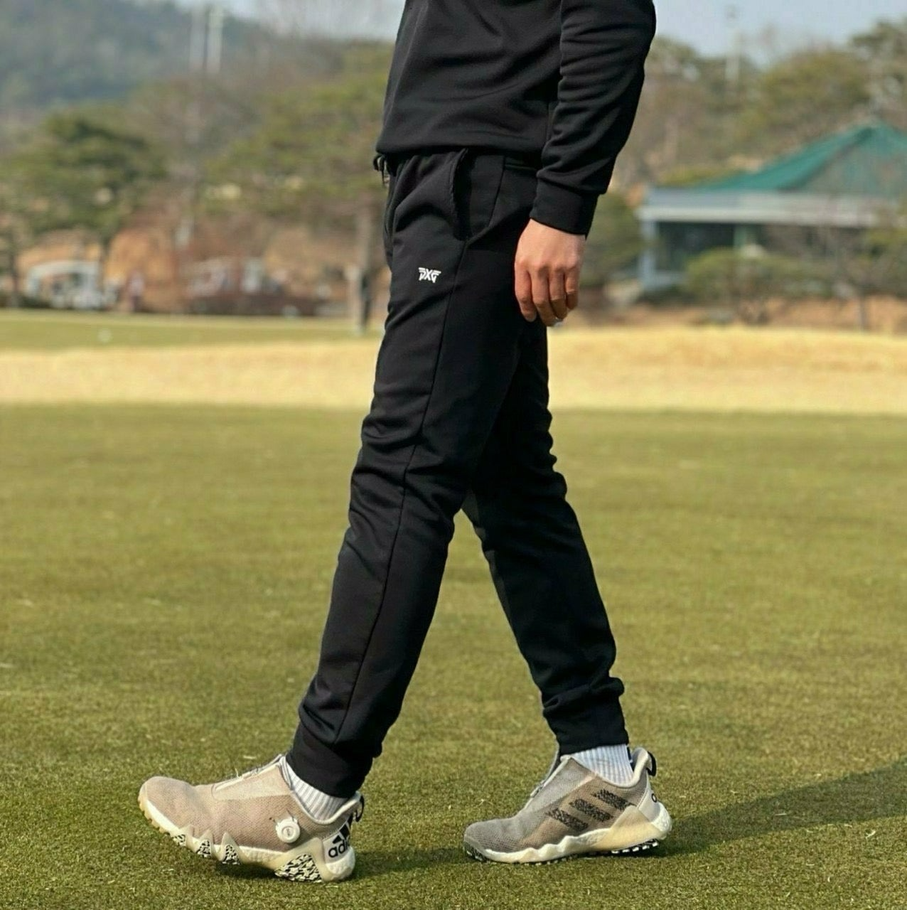 PXG-세트-국내배송 맨즈 엠보로고 풀오버 후디&팬츠 기모set.