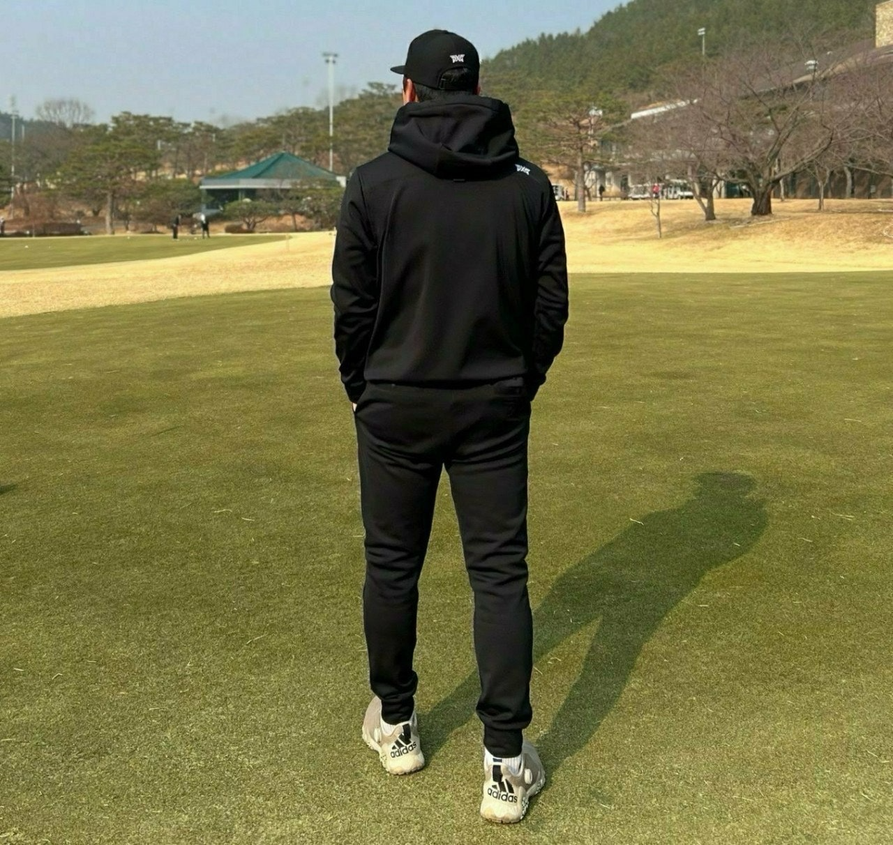 PXG-세트-국내배송 맨즈 엠보로고 풀오버 후디&팬츠 기모set.