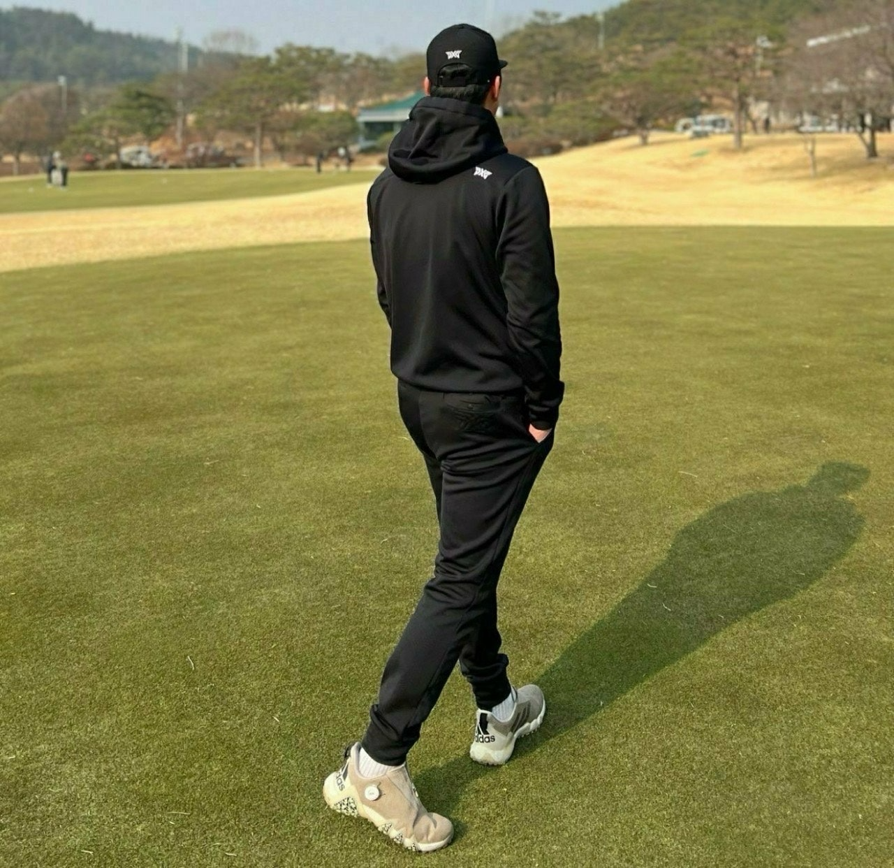 PXG-세트-국내배송 맨즈 엠보로고 풀오버 후디&팬츠 기모set.