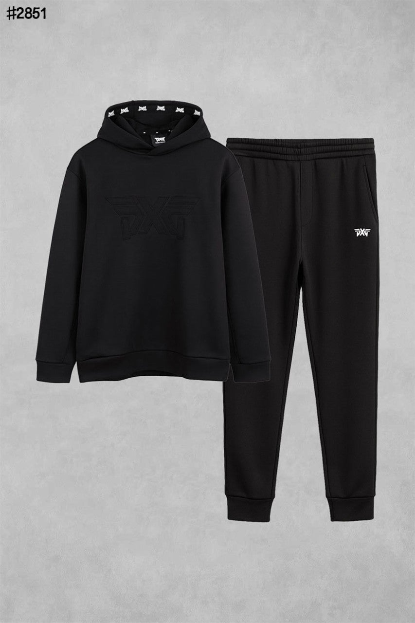 PXG-세트-국내배송 약기모 에센셜 쉐도우 로고 후디 & 약기모 조거 팬츠 셋