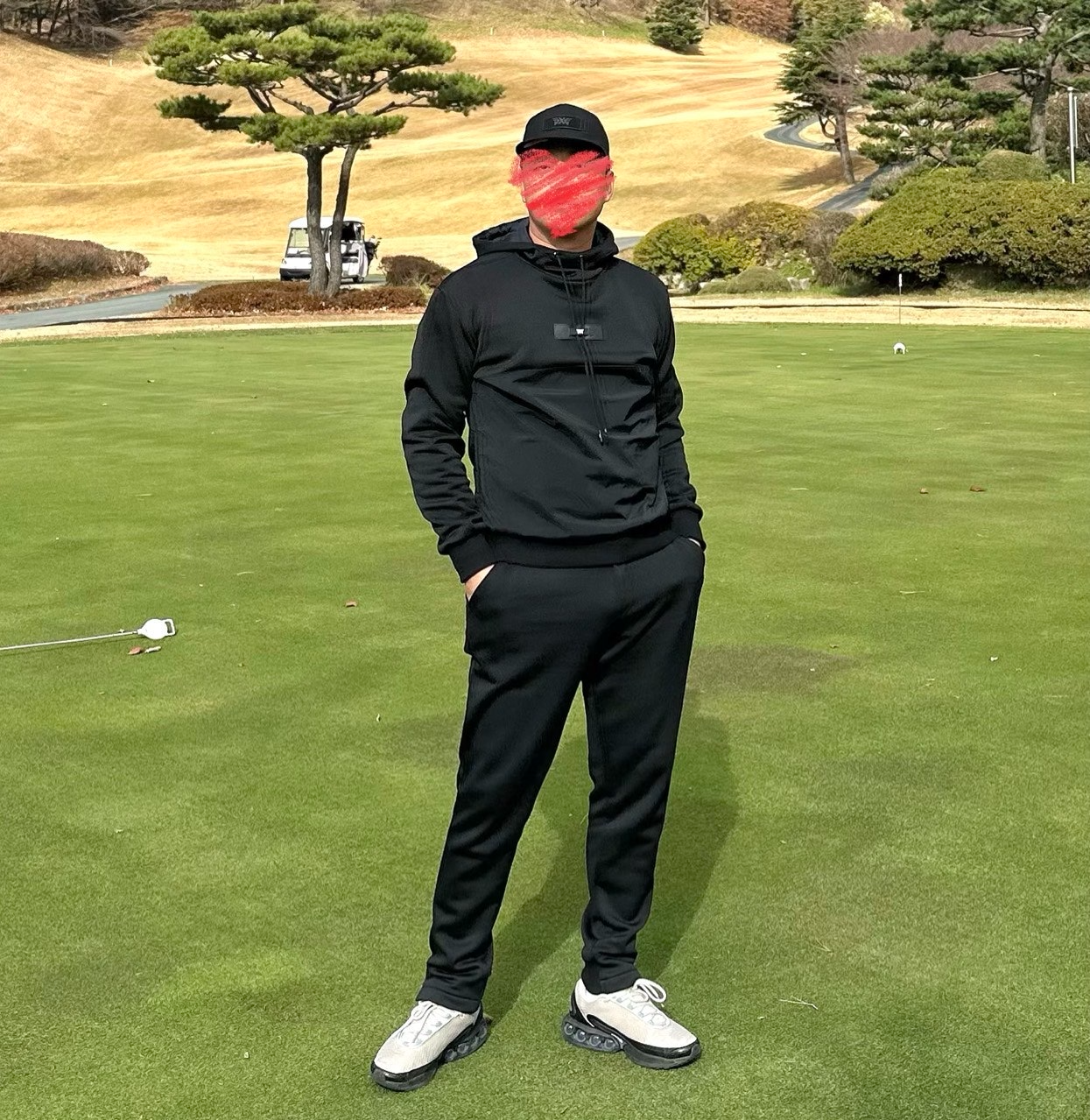 PXG-세트-국내배송 우먼 믹스 후드 맨투맨&우븐 조거팬츠 세트 (MEN)