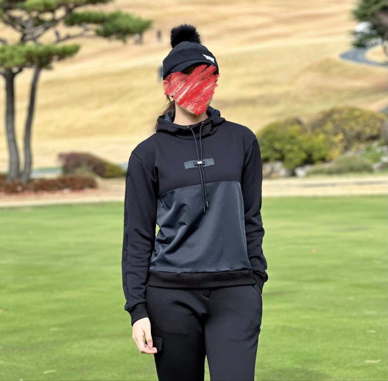 PXG-세트-국내배송 우먼 믹스 후드 맨투맨&우븐 조거팬츠 세트 (WOMEN)