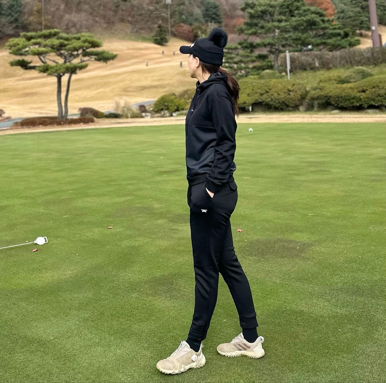 PXG-세트-국내배송 우먼 믹스 후드 맨투맨&우븐 조거팬츠 세트 (WOMEN)