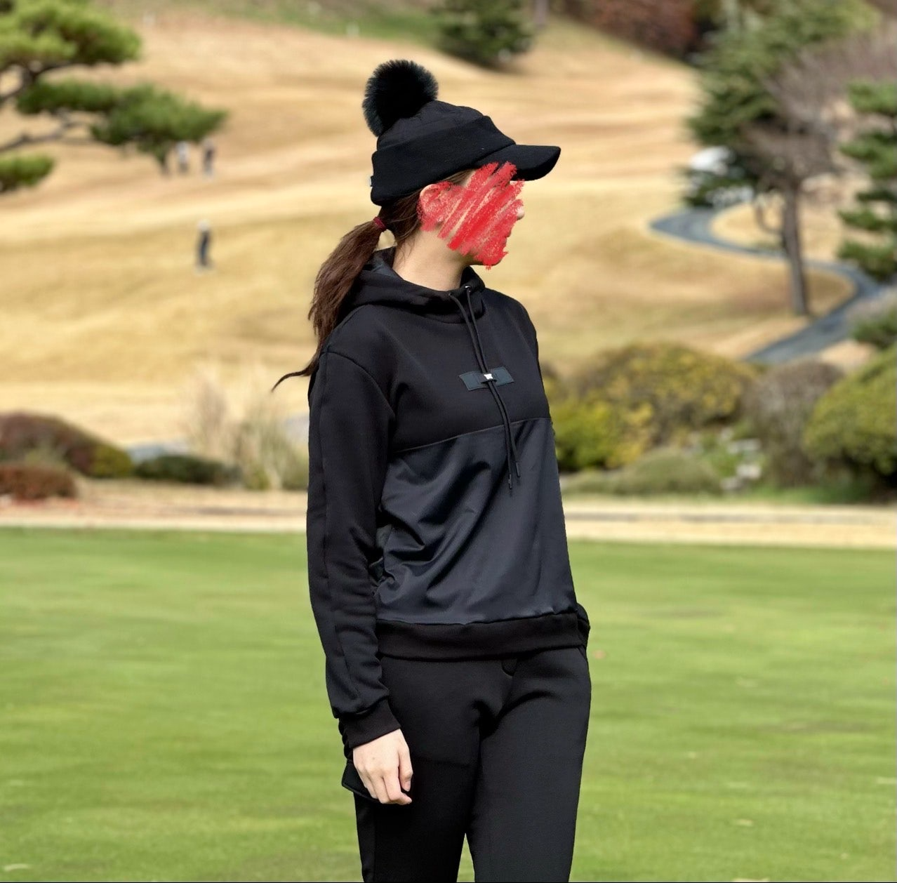 PXG-세트-국내배송 우먼 믹스 후드 맨투맨&우븐 조거팬츠 세트 (WOMEN)