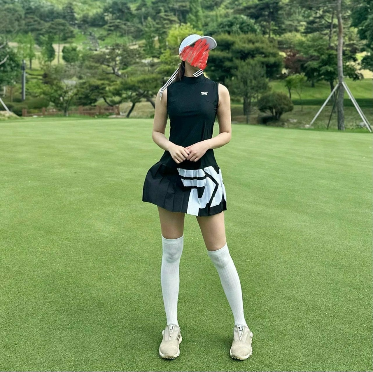PXG-세트-국내배송 우먼 썸머 빅로고 플렛 원피스
