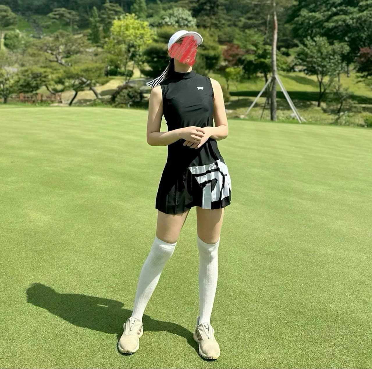 PXG-세트-국내배송 우먼 썸머 빅로고 플렛 원피스
