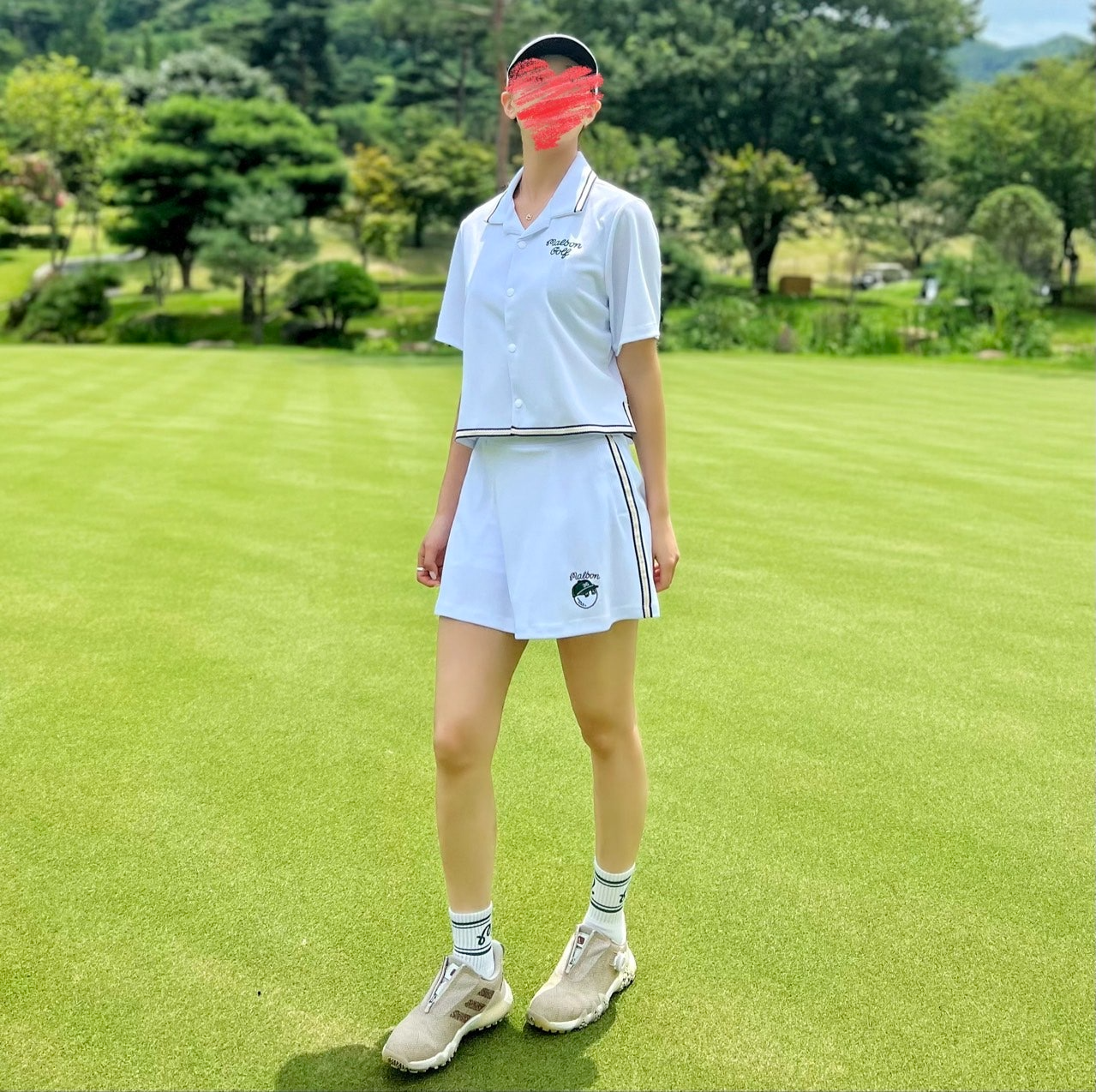말본-세트-국내배송 36 버킷 버튼업 셔츠&스커트 세트 (WOMAN)