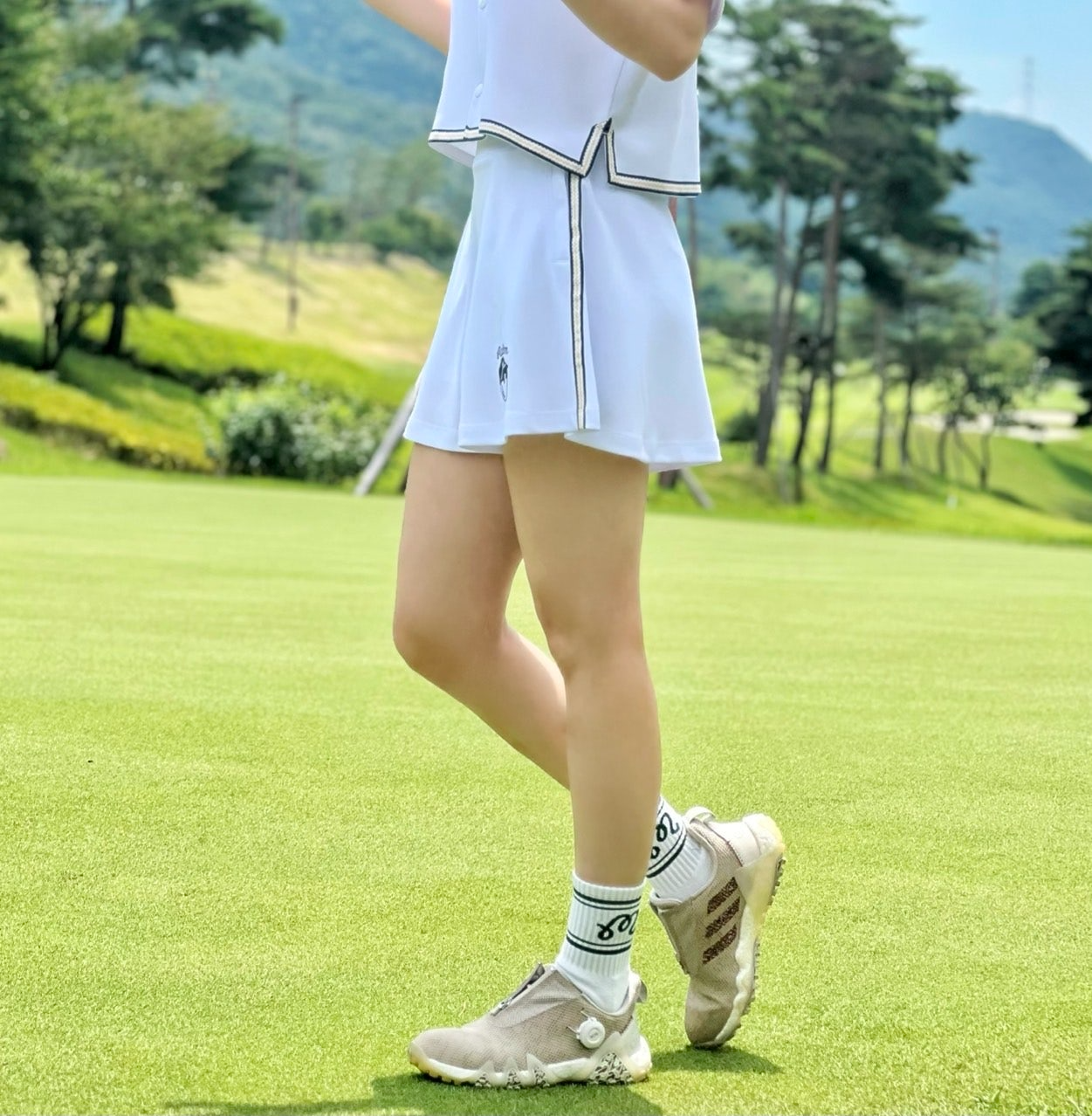 말본-세트-국내배송 36 버킷 버튼업 셔츠&스커트 세트 (WOMAN)