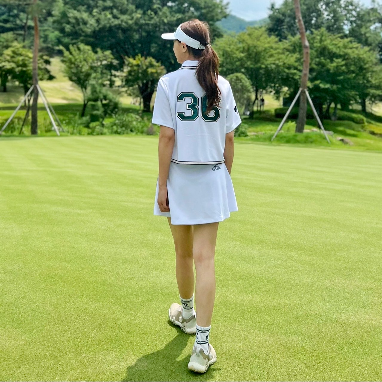 말본-세트-국내배송 36 버킷 버튼업 셔츠&스커트 세트 (WOMAN)