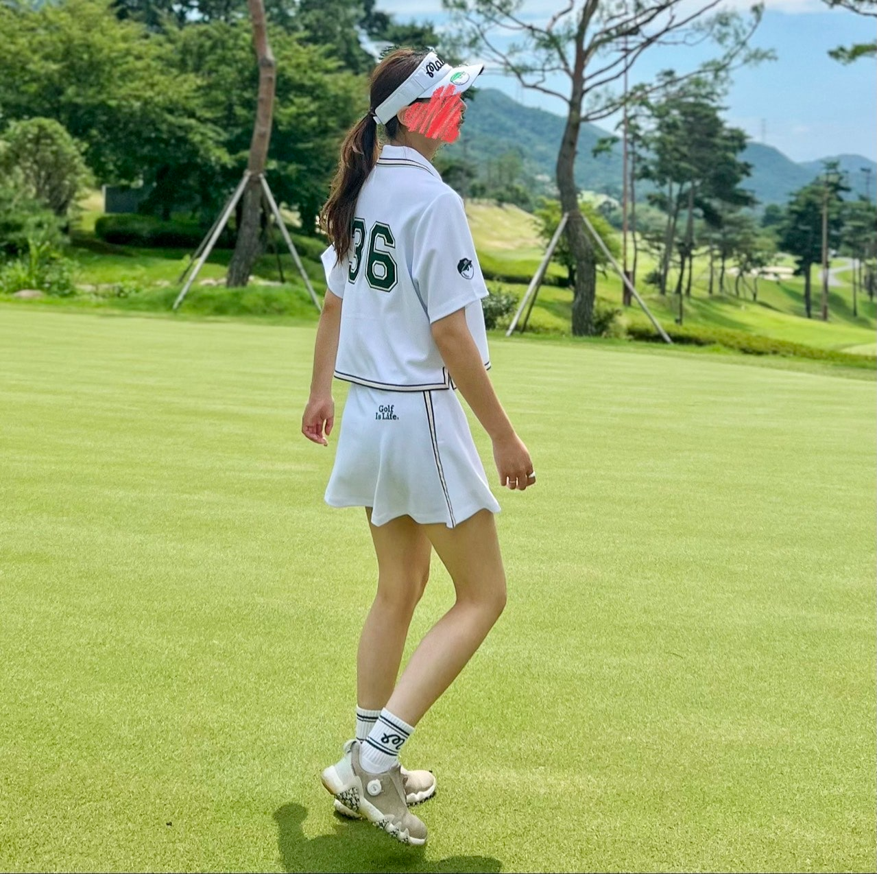 말본-세트-국내배송 36 버킷 버튼업 셔츠&스커트 세트 (WOMAN)