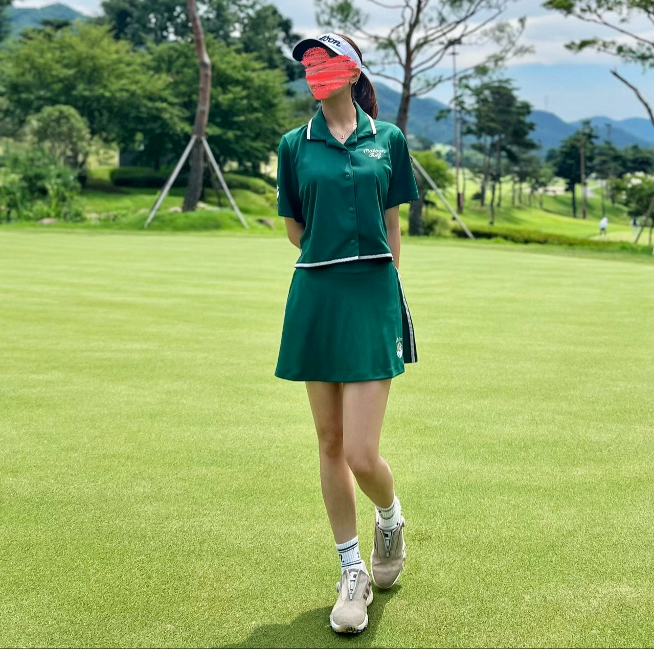 말본-세트-국내배송 36 버킷 버튼업 셔츠&스커트 세트 (WOMAN)