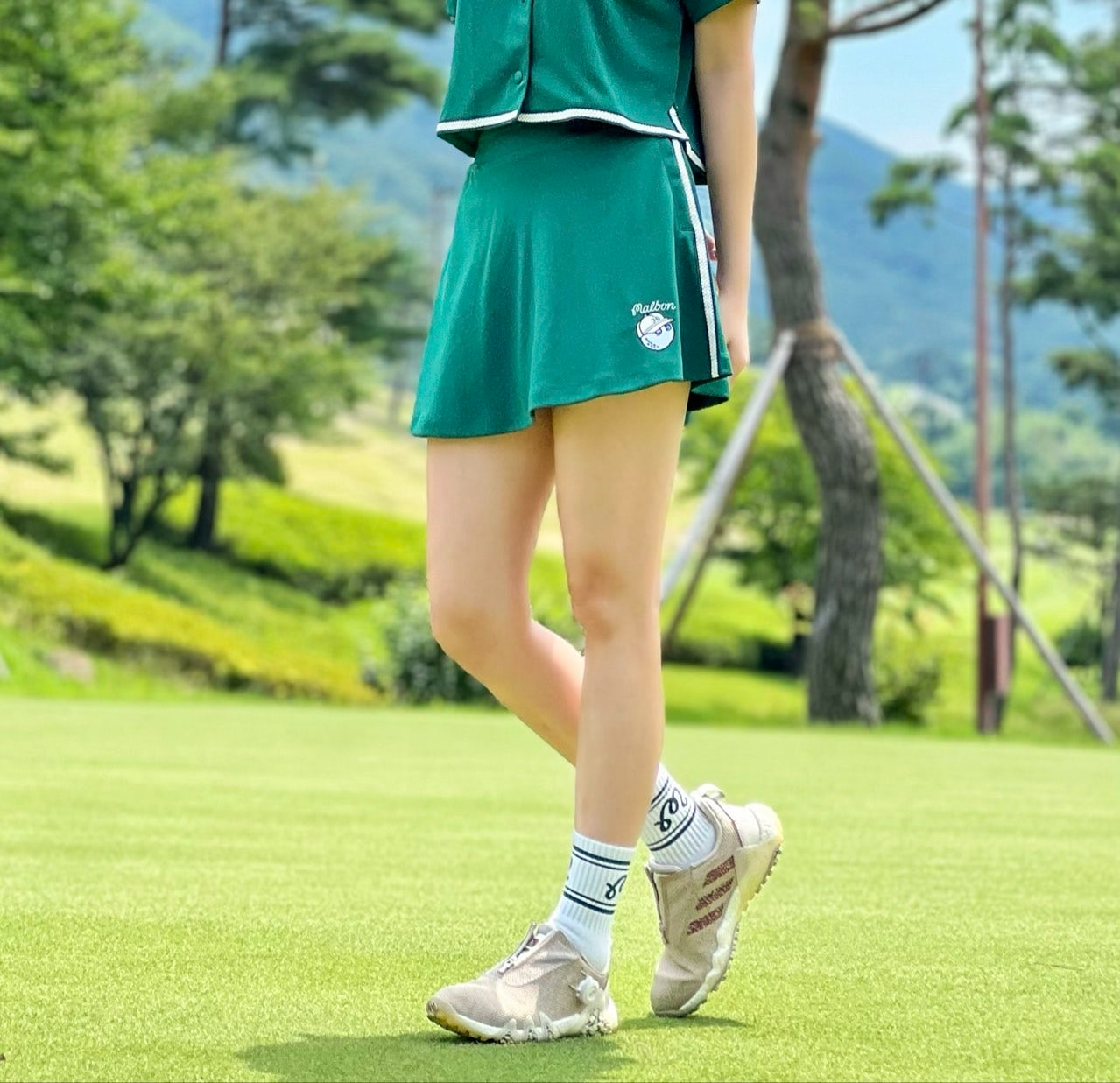 말본-세트-국내배송 36 버킷 버튼업 셔츠&스커트 세트 (WOMAN)