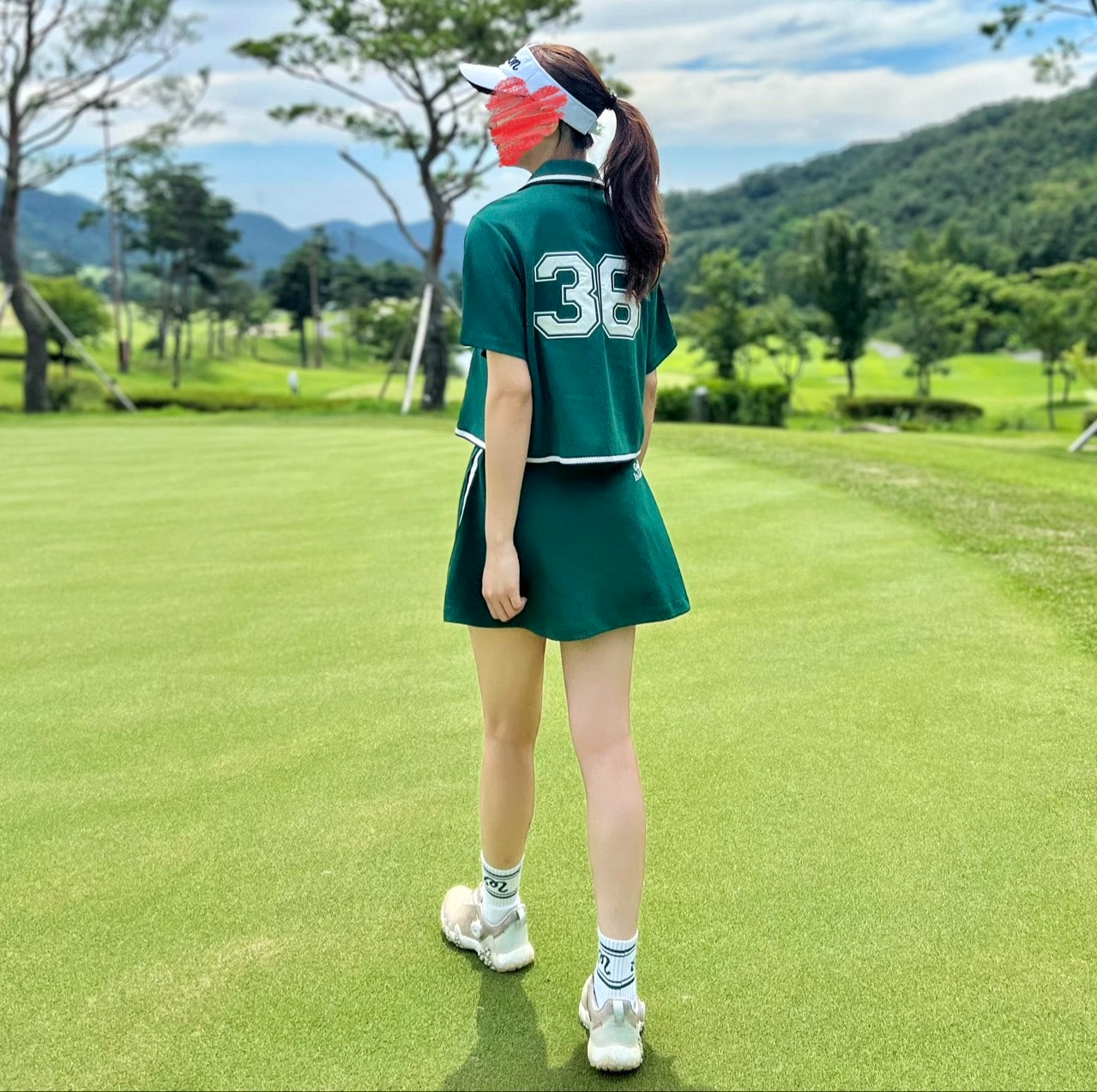 말본-세트-국내배송 36 버킷 버튼업 셔츠&스커트 세트 (WOMAN)