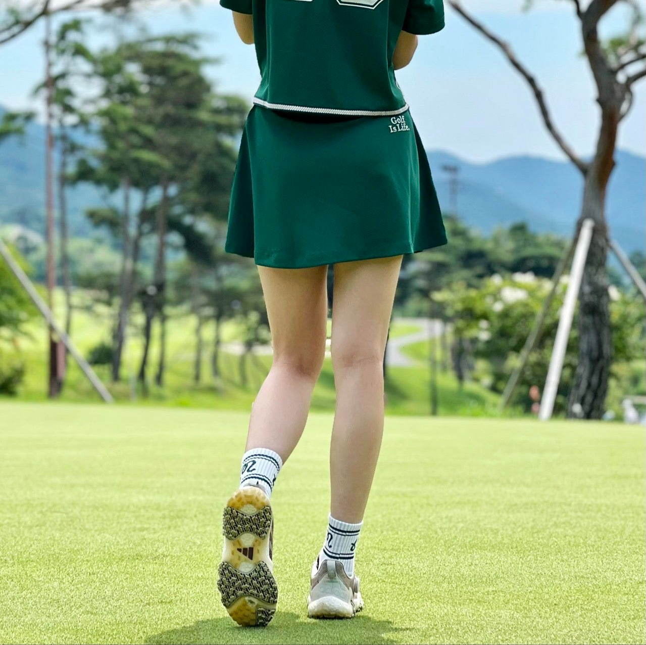 말본-세트-국내배송 36 버킷 버튼업 셔츠&스커트 세트 (WOMAN)
