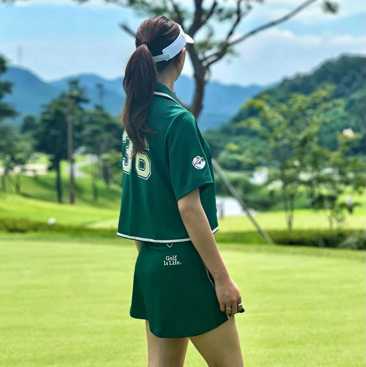 말본-세트-국내배송 36 버킷 버튼업 셔츠&스커트 세트 (WOMAN)