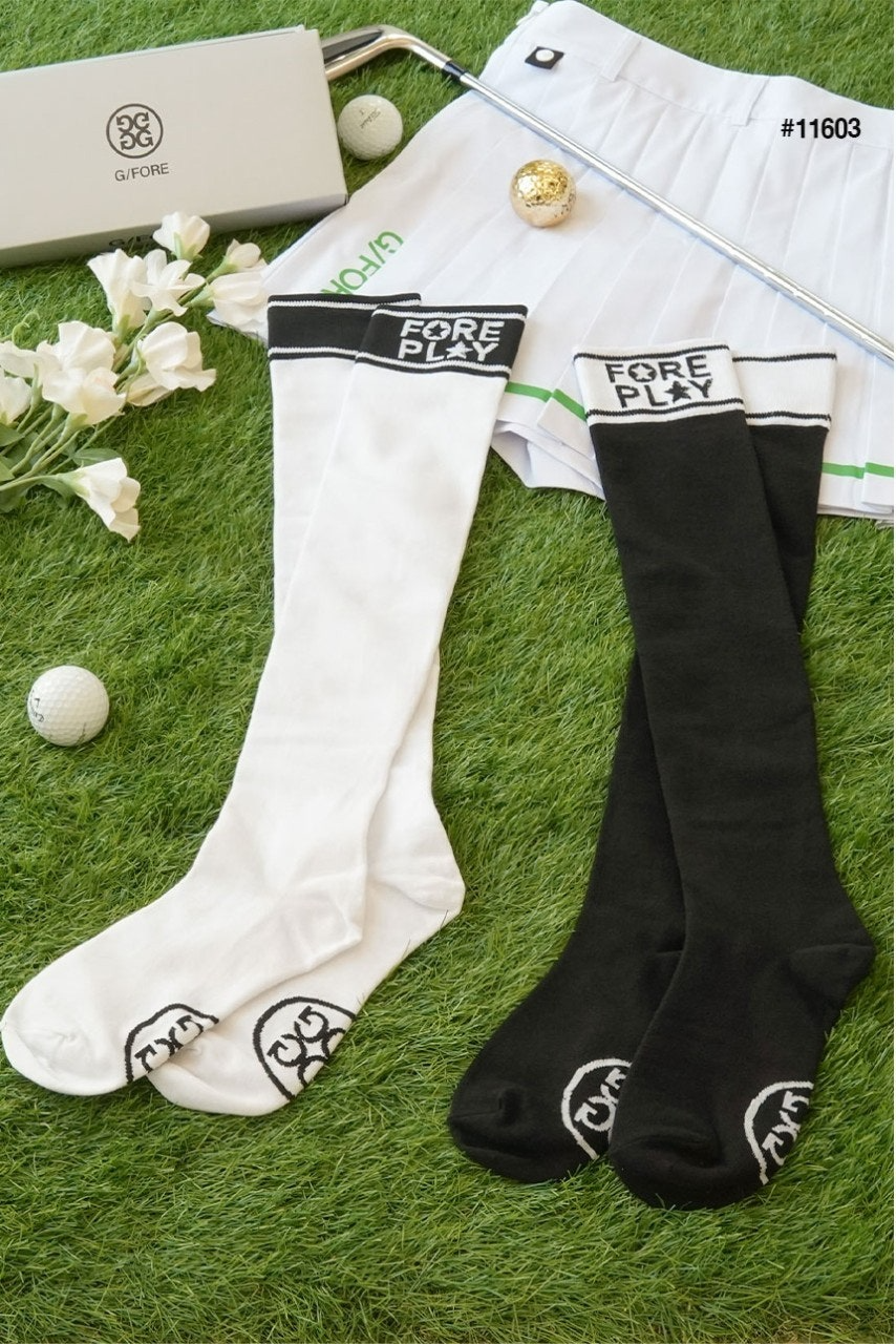 지포어-양말-국내배송 FORE PLAY OVER THE KNEE 포어 플레이 오버 더 니 여성 골프 삭스 양말 세트 (2컬레)