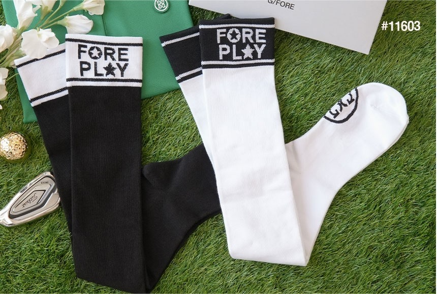 지포어-양말-국내배송 FORE PLAY OVER THE KNEE 포어 플레이 오버 더 니 여성 골프 삭스 양말 세트 (2컬레)