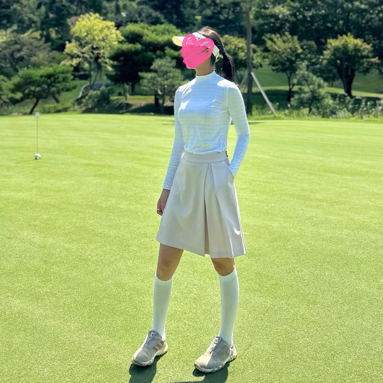 랑방블루-하의-국내배송 로고 패널 랩 퀼로트 쇼츠 (WOMEN)