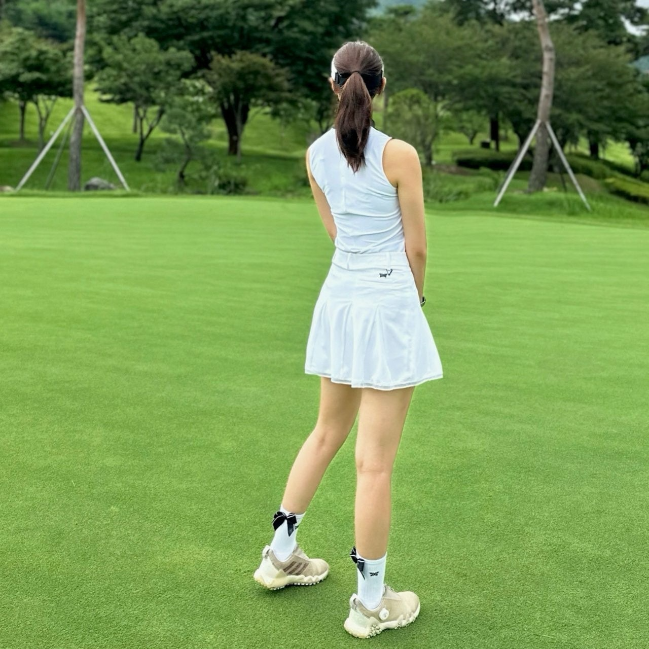 PXG-하의-국내배송 우먼 썸머 베이직 플레어 스커트 (WOMEN)