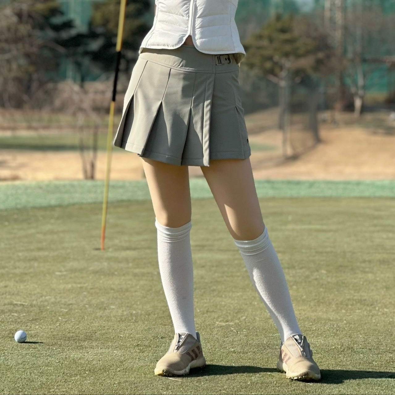 PXG-하의-국내배송 우먼 윈터 플리츠 쇼트 기모팬츠. (WOMEN)
