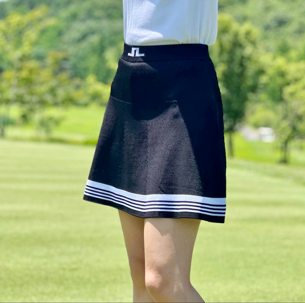 제이린드버그-하의-국내배송 프라다 스트라이프 니트드 스커트