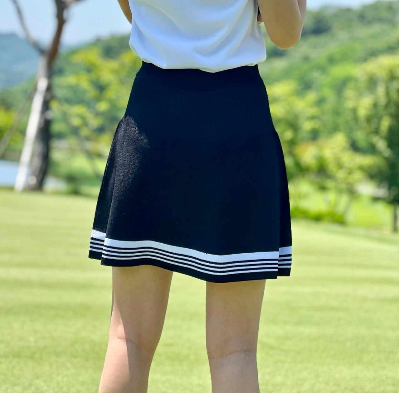 제이린드버그-하의-국내배송 프라다 스트라이프 니트드 스커트