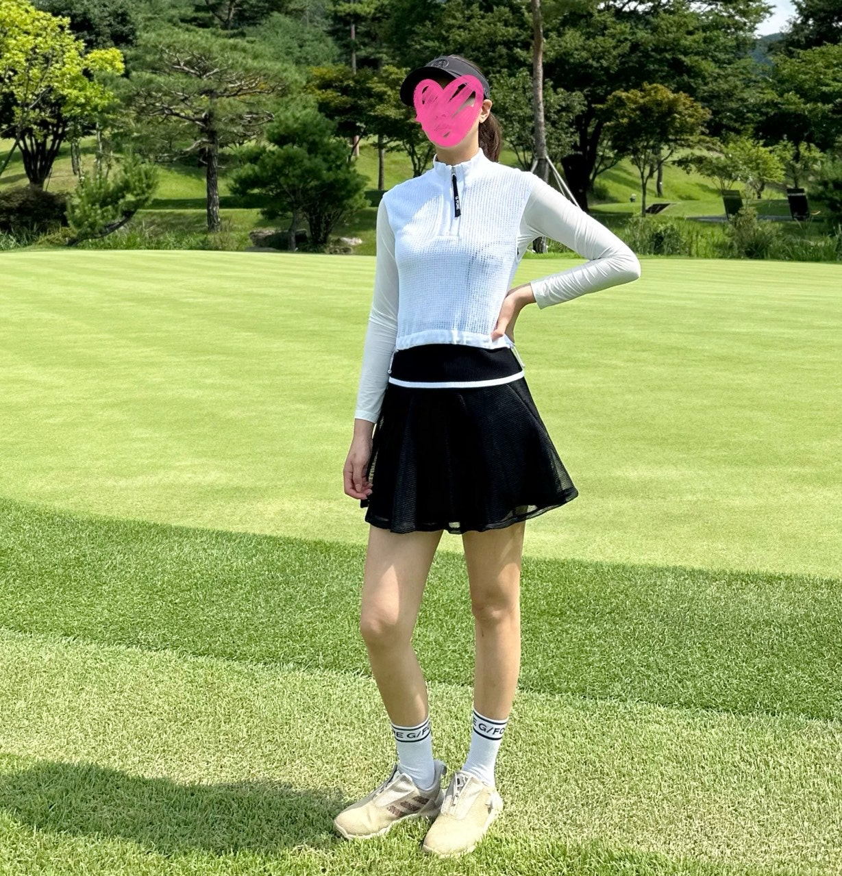 지포어-하의-국내배송 플레어 메쉬 스커트 (WOMEN)