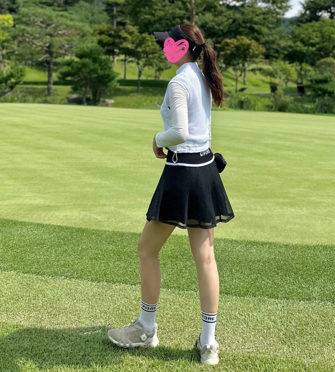 지포어-하의-국내배송 플레어 메쉬 스커트 (WOMEN)