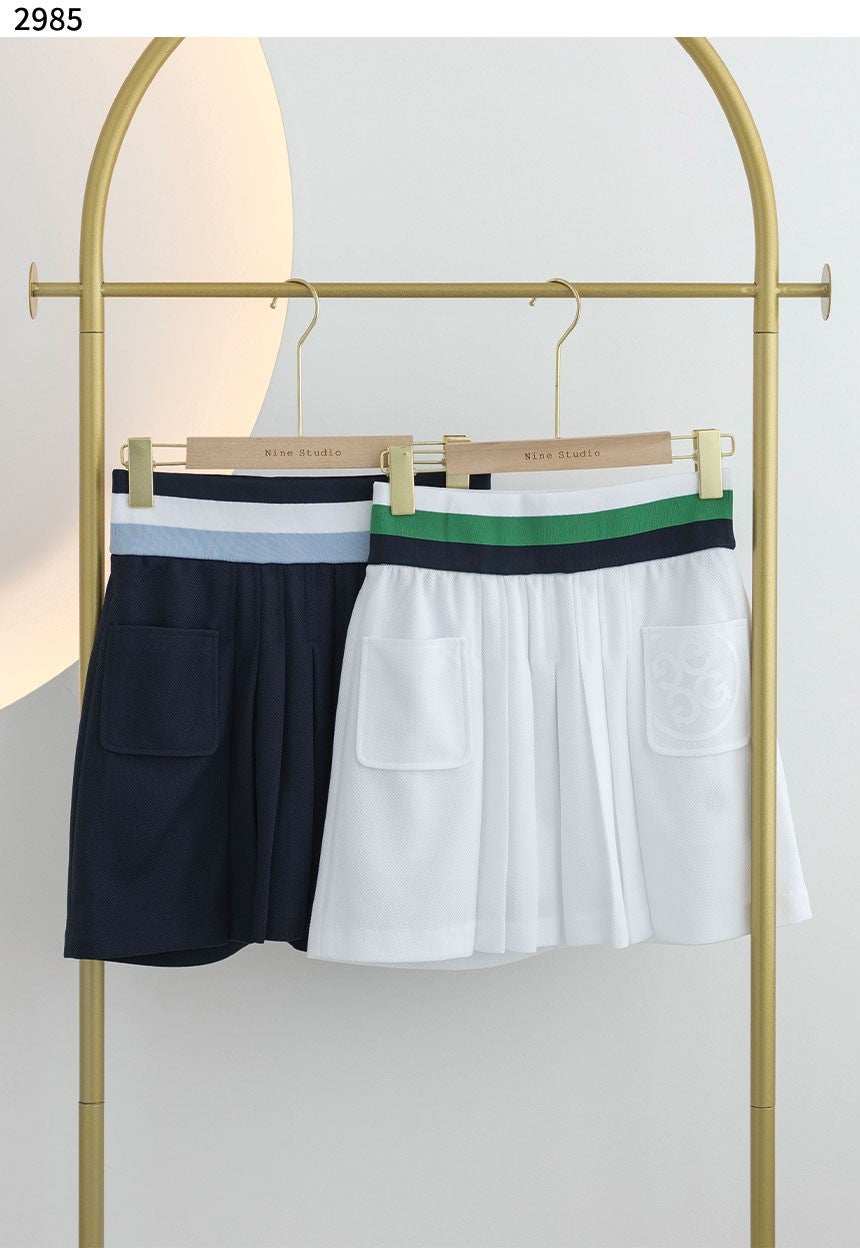 지포어-하의-국내배송 ELASTIC BAND PLEATS SKIRT