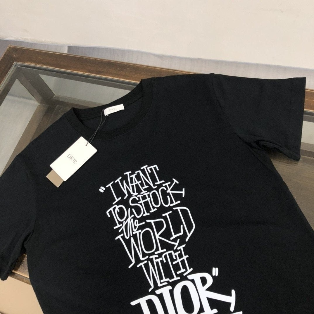 디올-상의-국내배송 world 레터링 반팔티
