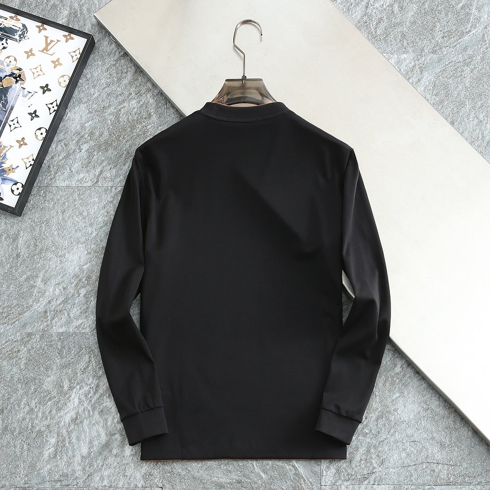 로로피아나-상의-국내배송 레터링 엠보로고 겹실크라운드 티셔츠
