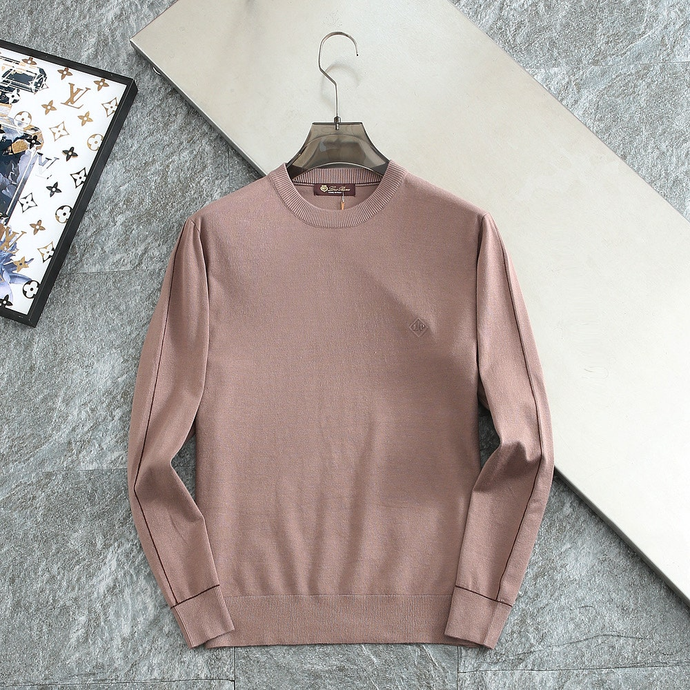 로로피아나-상의-국내배송 암스티치 자수로고 양모라운드