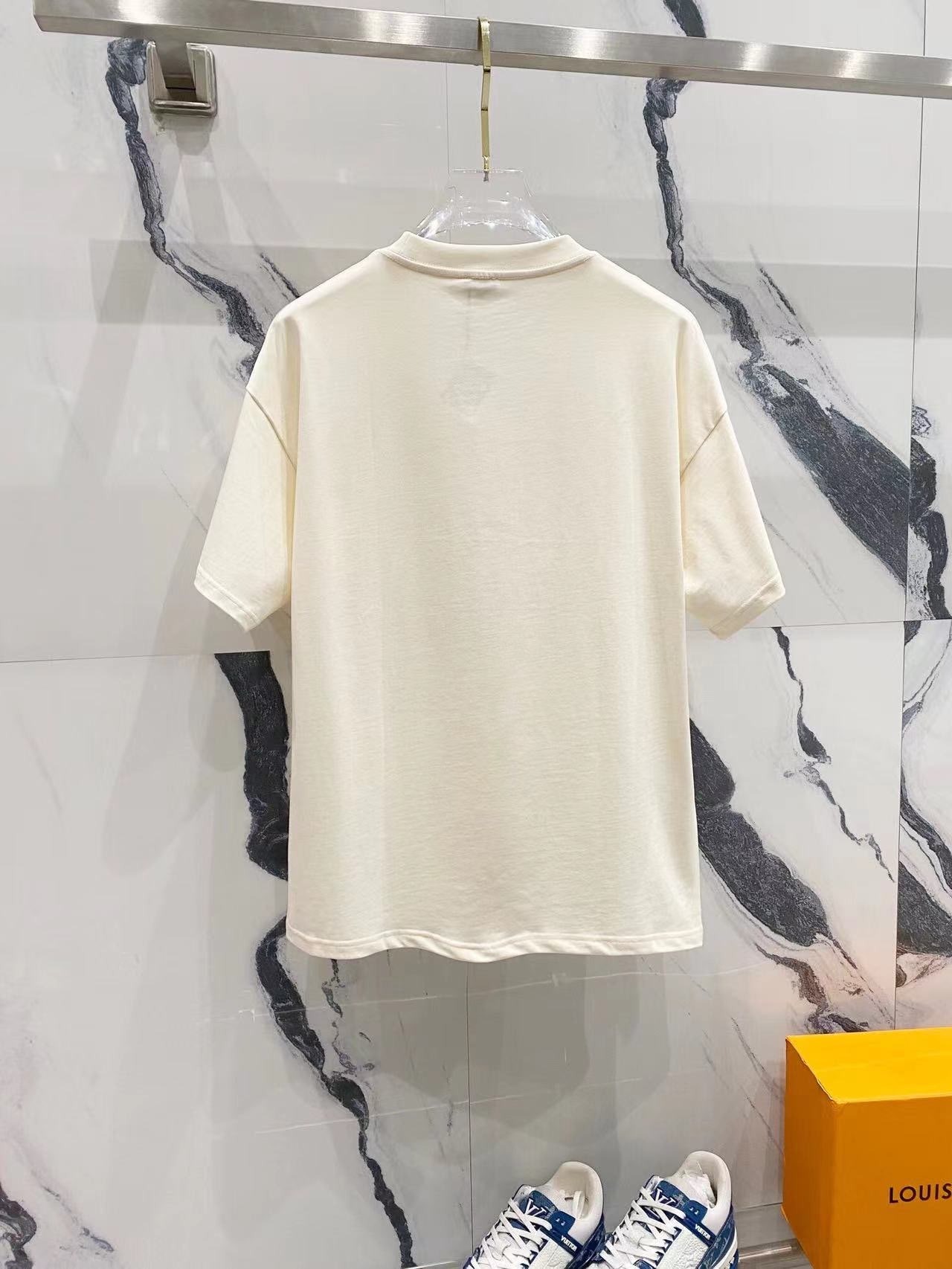 로에베-상의-국내배송 멀티칼라 레터링로고 코튼 라운드티