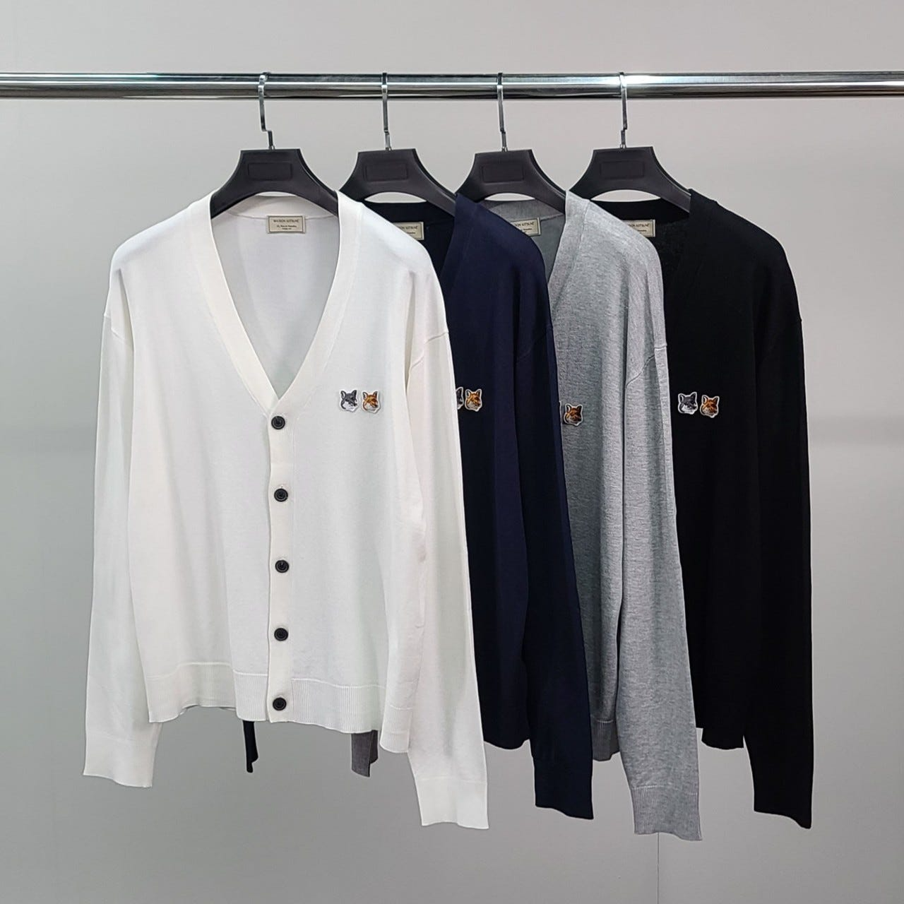 메종키츠네-상의-국내배송 더블폭스 베이직 가디건