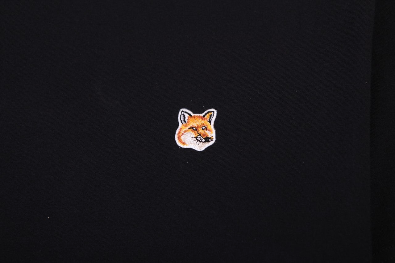 메종키츠네-상의-국내배송 폭스헤드 로고패치 코튼 라운드 반팔 1+1