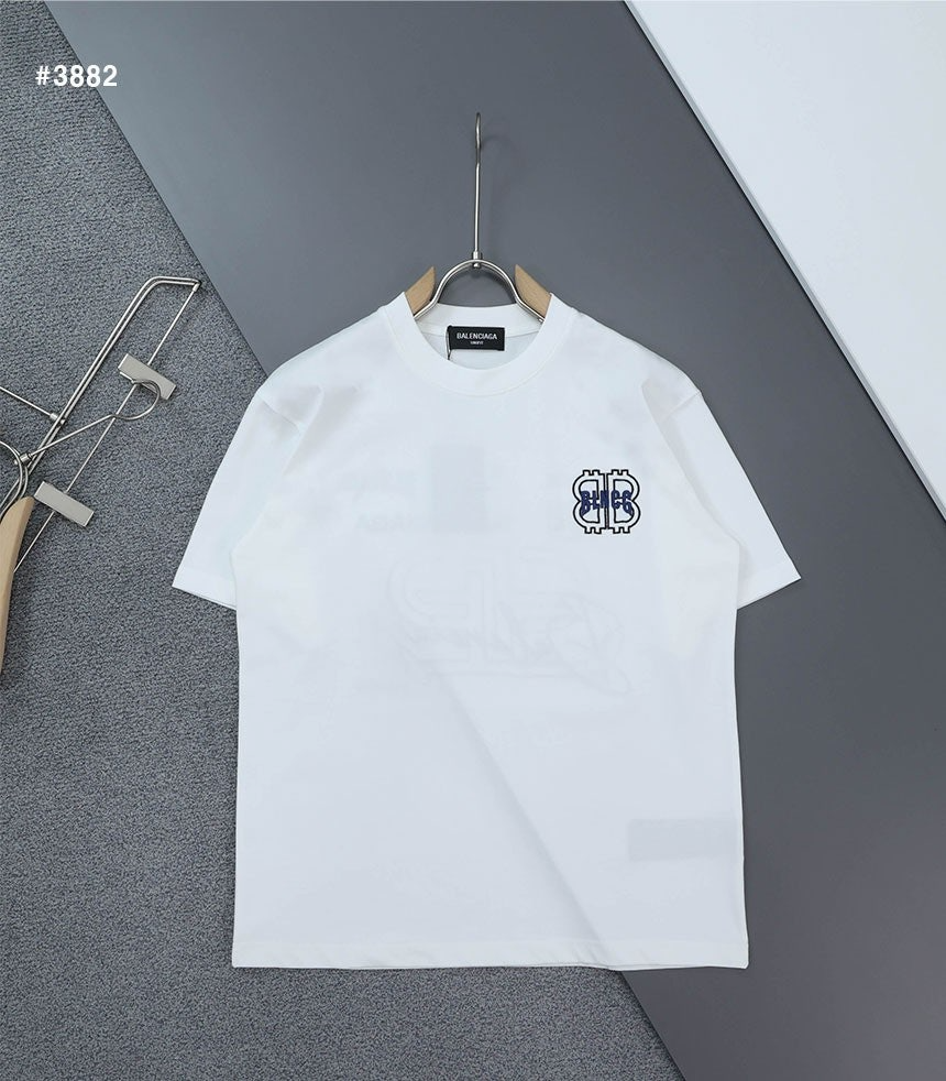 발렌시아가-상의-국내배송 BB 이니셜 자수로고 라운드 반팔 티셔츠