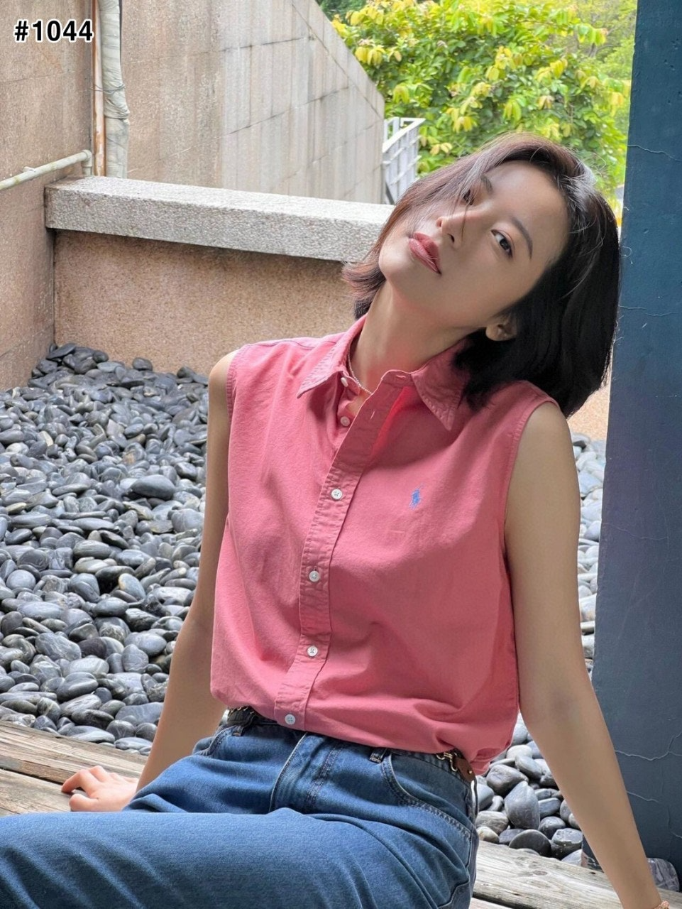 폴로랄프로렌-상의-국내배송 벨트 옥스포드 슬리브리스 셔츠드레스