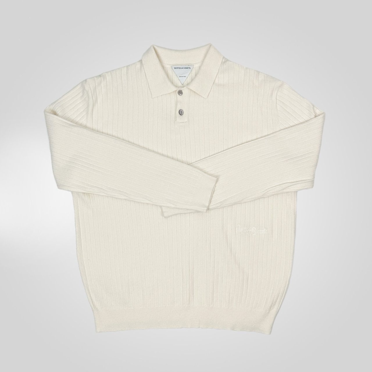보테가베네타-상의-국내배송 사이드 로고 자수 카라 니트