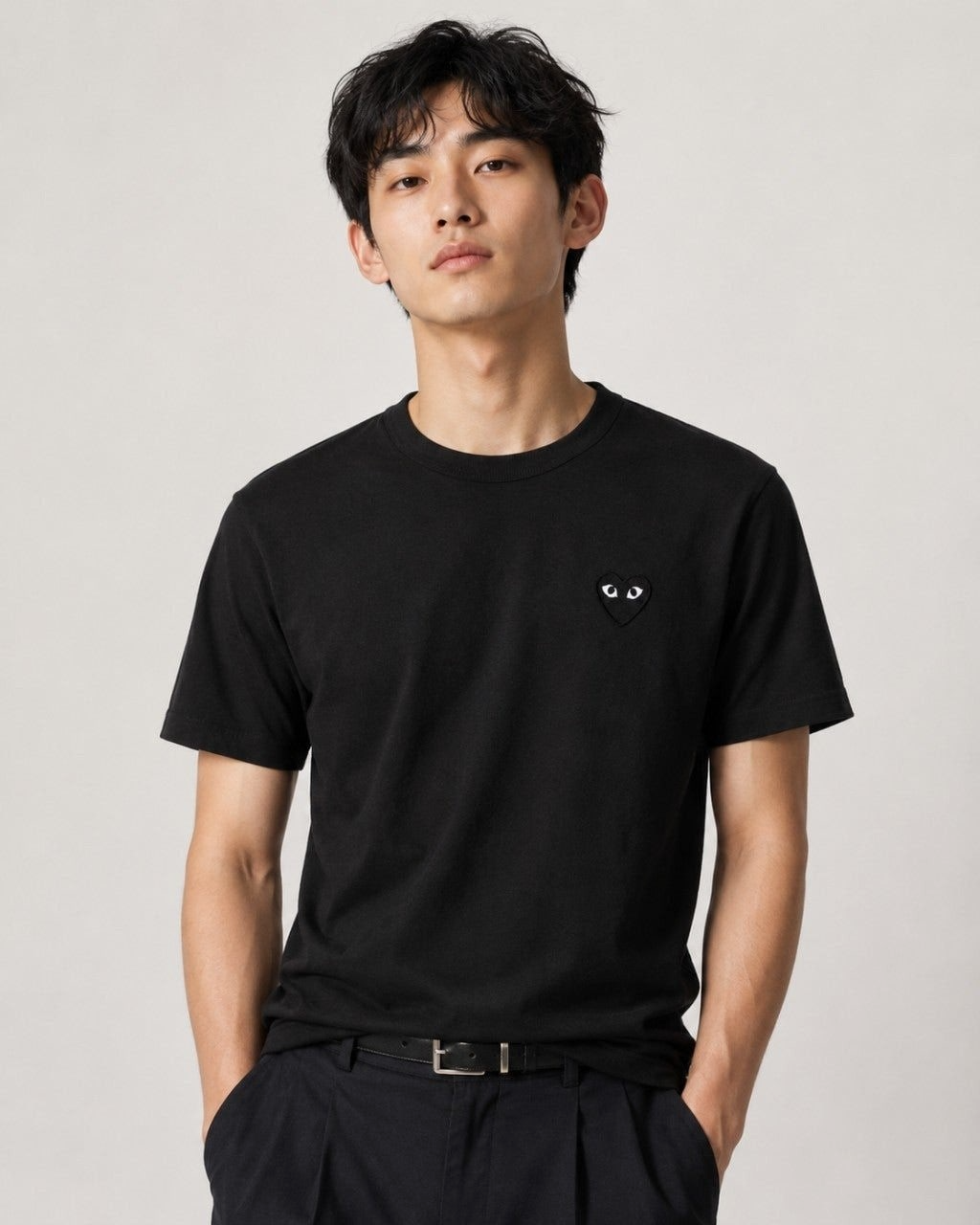 꼼데가르송-상의-국내배송 블랙하트 반팔티셔츠
