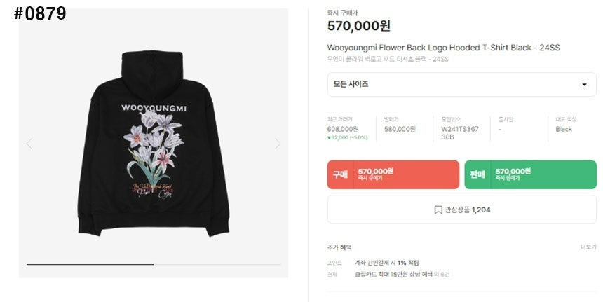 우영미-상의-국내배송 언디스커버리드 플라워 프린트 후드