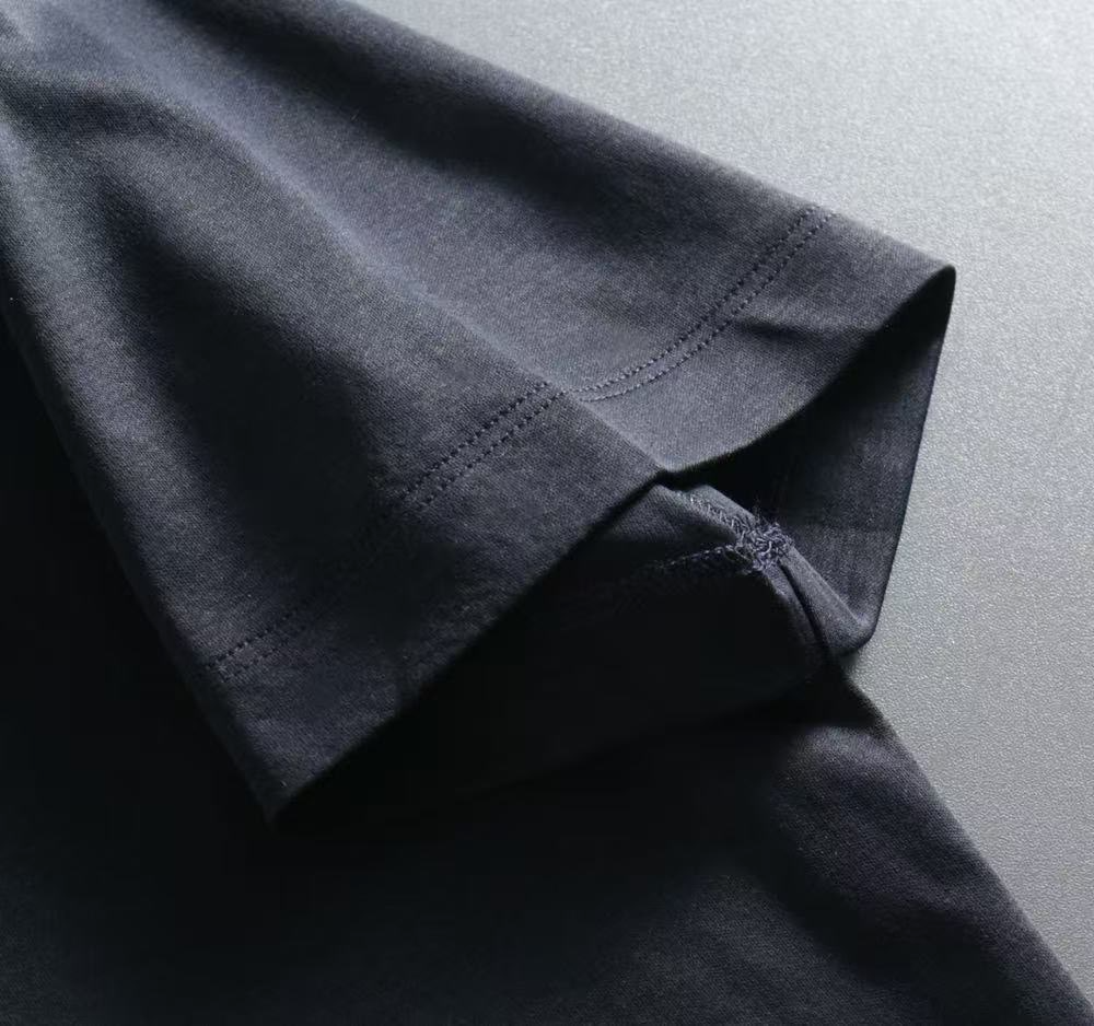 에르메스-상의-국내배송 레터링 H자수로고 실크 라운드 티셔츠